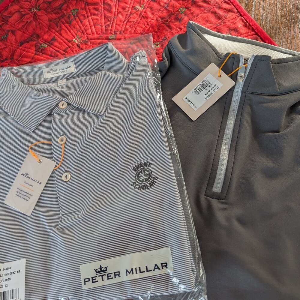 Peter Millar Golf Top Bundle  new with tags polo and pullover